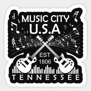 Nashville TN, Country Music Tee, Music City USA Sticker